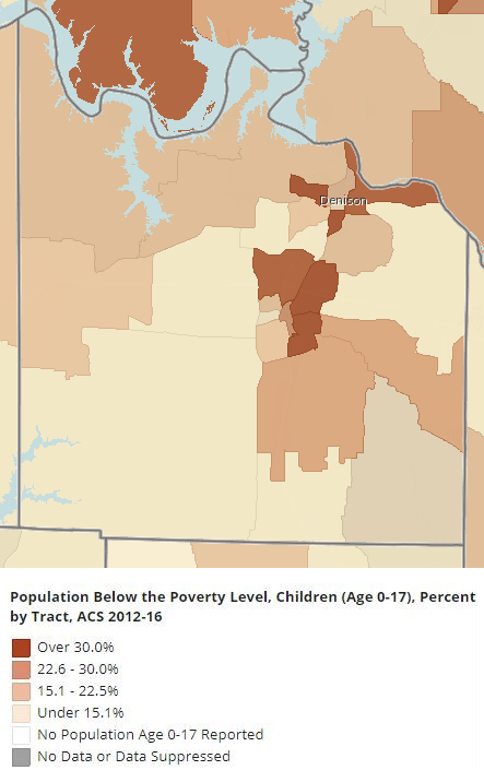 Figure B: Childhood Poverty Map, Grayson County