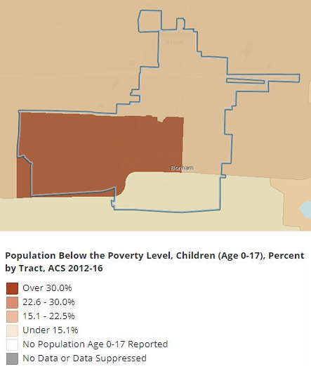 Figure C.1: Childhood Poverty Map, Bonham