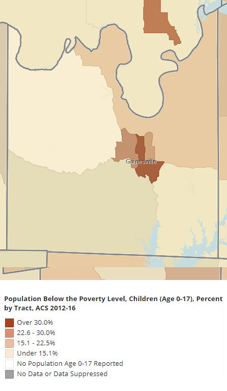 Figure D: Childhood Poverty Map, Cooke County