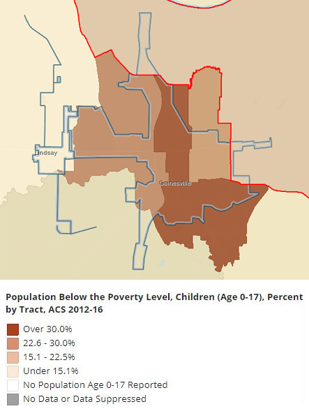 Figure D.1: Childhood Poverty Map, Gainesville