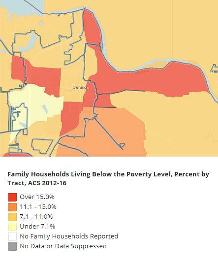 Figure E.2: Families in Poverty, Denison